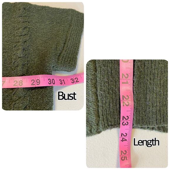 CAbi 145 Green Open Front Short Dolman Sleeve Oversized Sweater Cardigan S/M - Picture 12 of 12